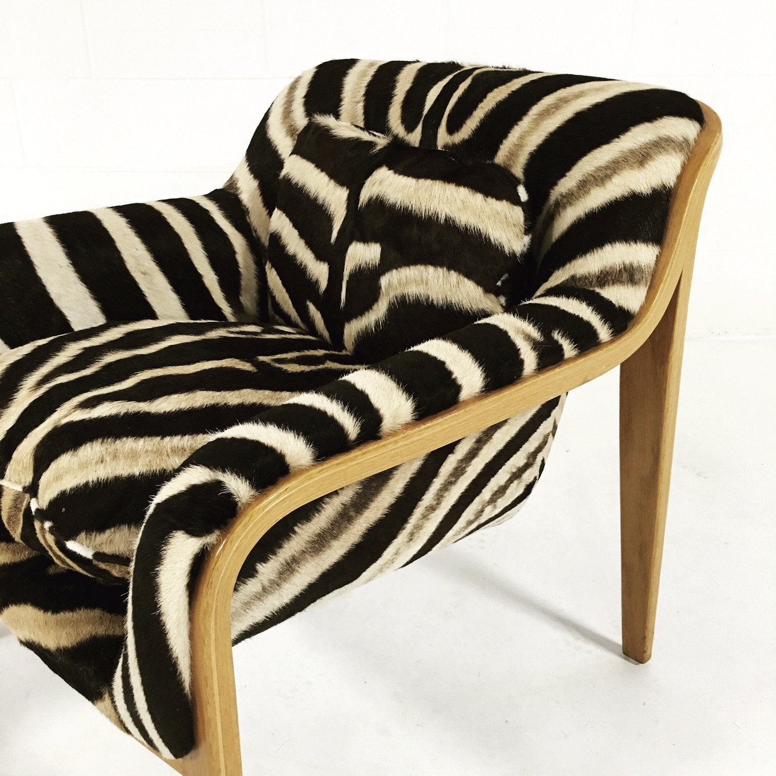 Bill Stephens for Knoll Lounge Chair in Zebra Hide