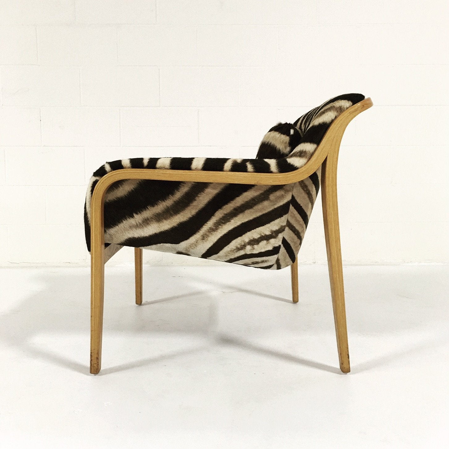 Bill Stephens for Knoll Lounge Chair in Zebra Hide