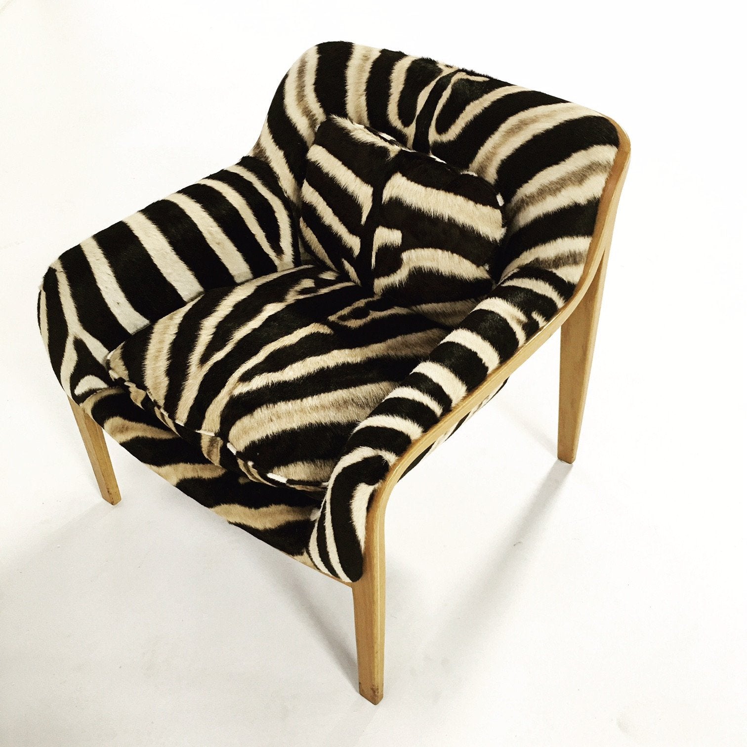 Bill Stephens for Knoll Lounge Chair in Zebra Hide