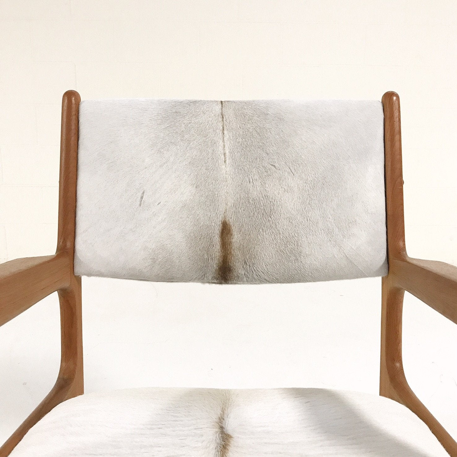 Benny Linden Teak Rocking Chair in Brazilian Calfskin