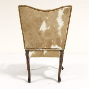Circa 1770 Italian Walnut Armchair in Brazilian Cowhide