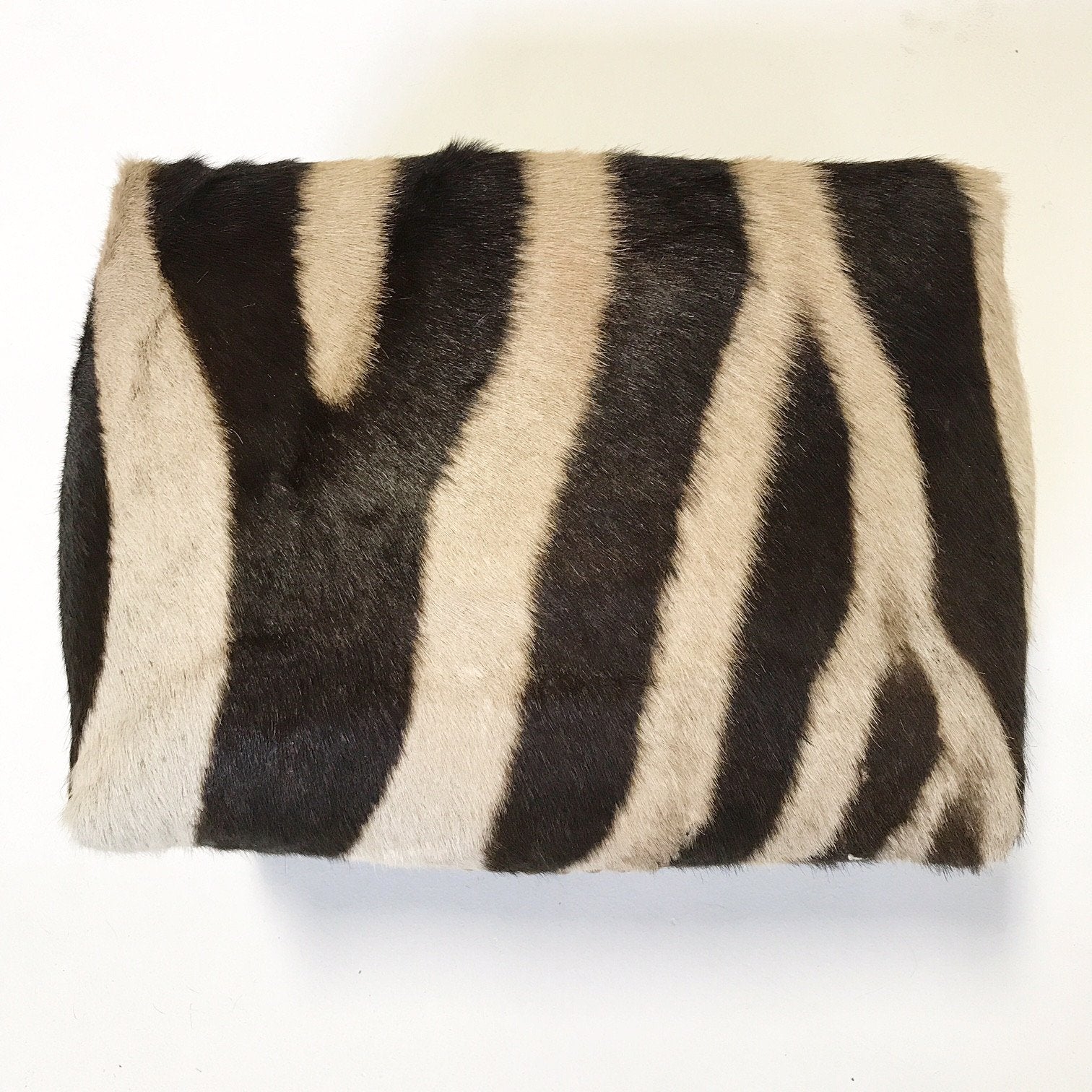 Footstool Ottoman in Zebra Hide