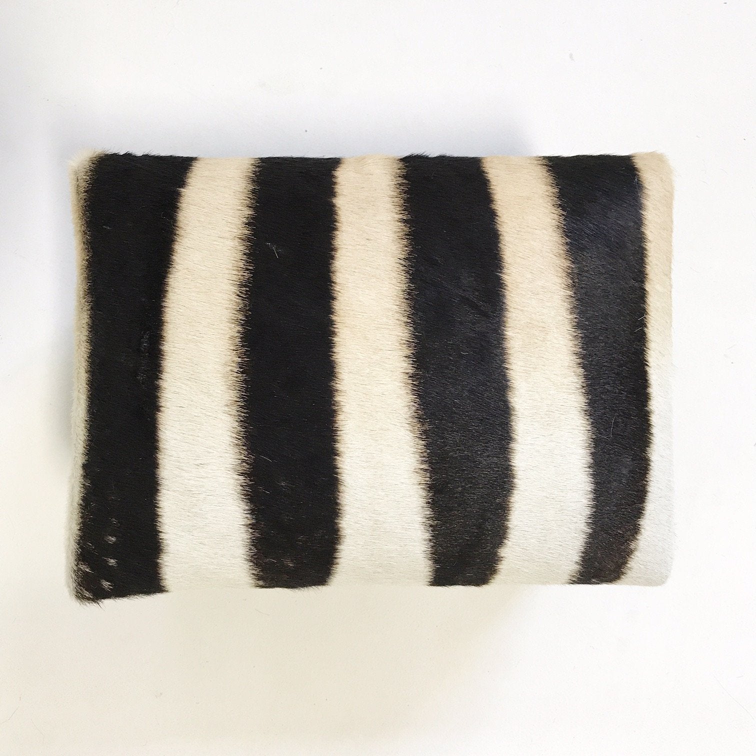 Footstool Ottoman in Zebra Hide