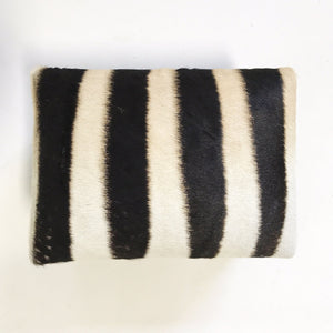 Footstool Ottoman in Zebra Hide
