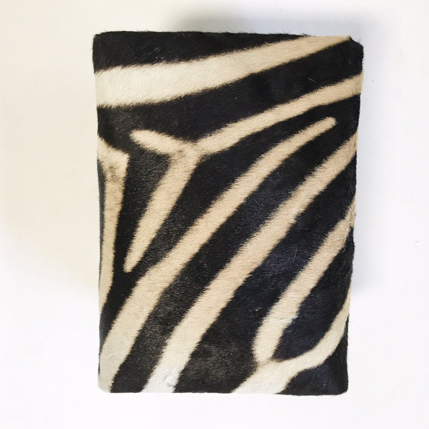 Footstool Ottoman in Zebra Hide