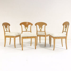 Circa 1820 Biedermeier Chairs in Ivory Brazilian Cowhide - Set of Four