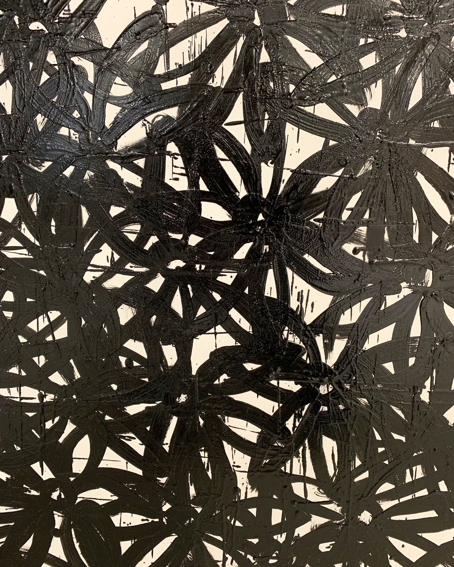 John O'Hara. Daisies, Black and White. 31x31" Pair