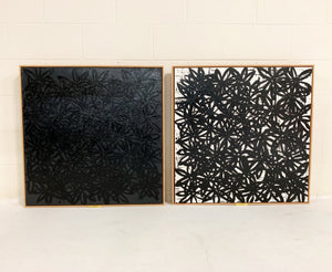 John O'Hara. Daisies, Black and White. 31x31" Pair