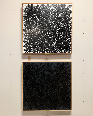 John O'Hara. Daisies, Black and White. 31x31" Pair