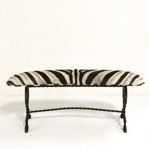 Victorian Iron Bench in Zebra Hide