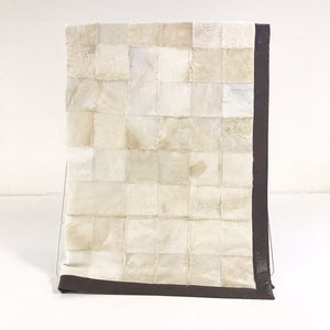 One of a Kind Patchwork Ivory Cowhide Area Rug