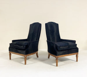 Traditional High Back Armchairs in Brazilian Cowhide