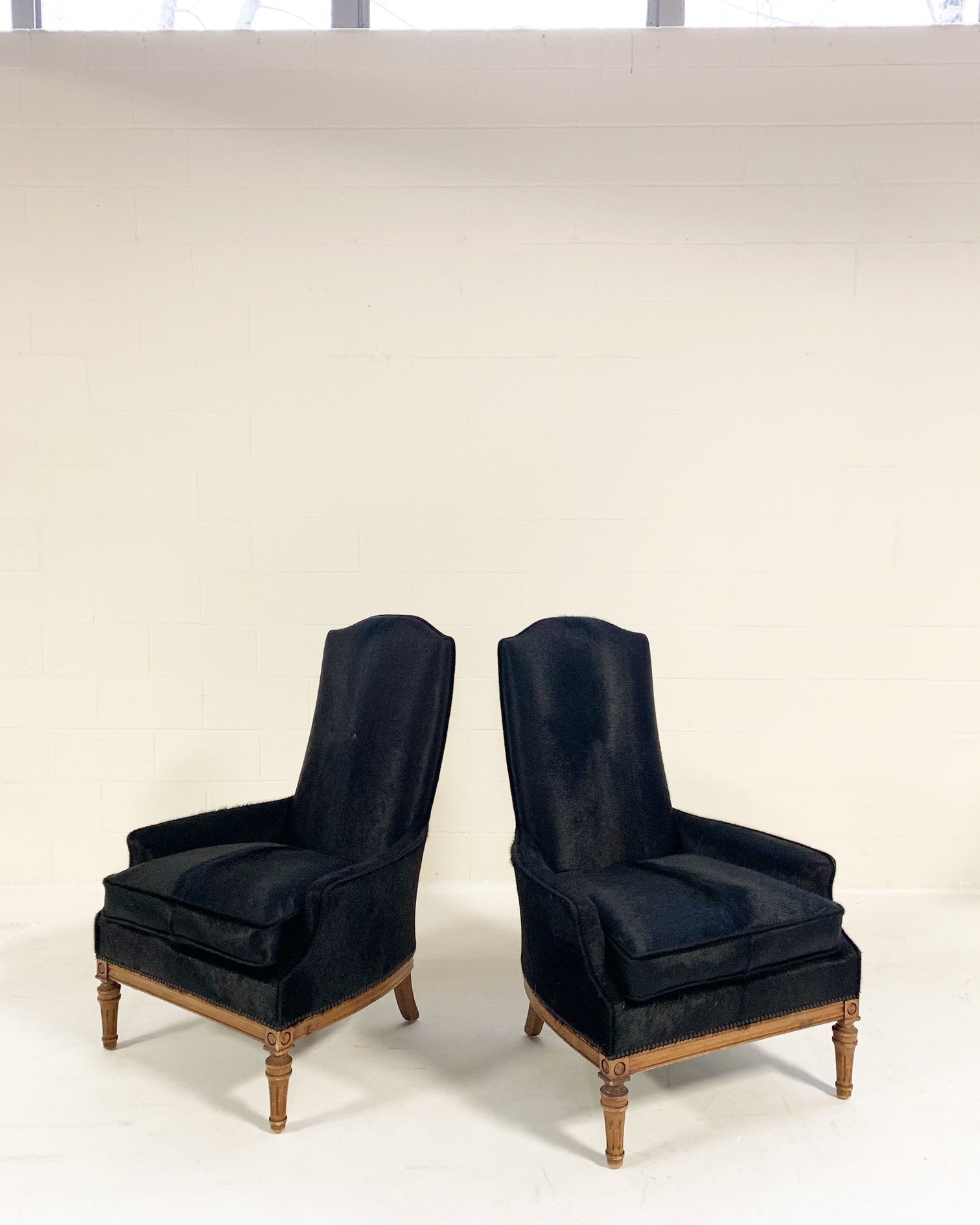 Traditional High Back Armchairs in Brazilian Cowhide