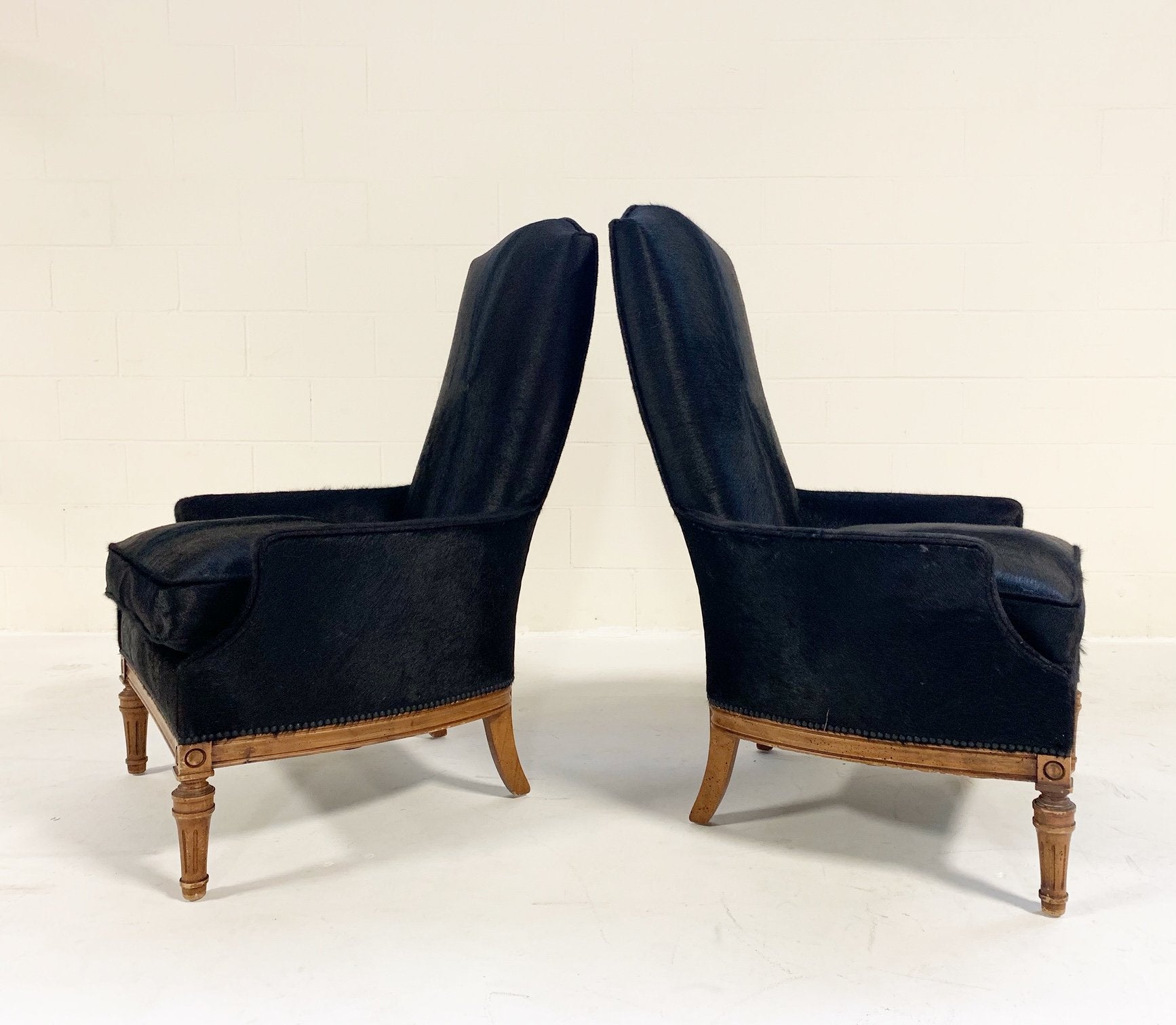 Traditional High Back Armchairs in Brazilian Cowhide