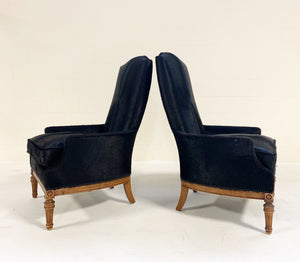Traditional High Back Armchairs in Brazilian Cowhide
