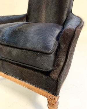 Traditional High Back Armchairs in Brazilian Cowhide