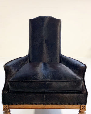 Traditional High Back Armchairs in Brazilian Cowhide