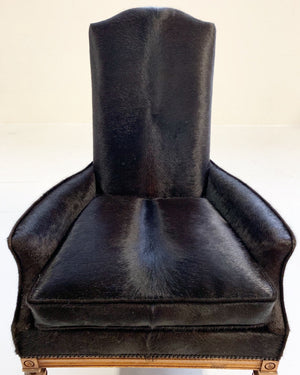 Traditional High Back Armchairs in Brazilian Cowhide