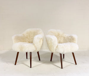 Eero Saarinen Executive Armchairs for Knoll in Brazilian Sheepskin