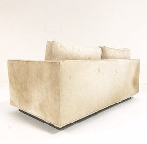 Milo Baughman for Thayer Coggin Loveseat Sofa in Brazilian Cowhide