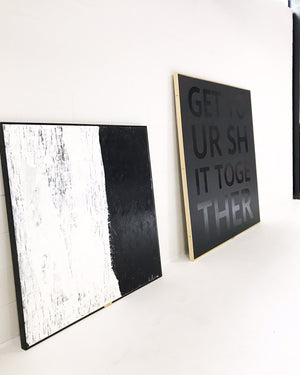 John O'Hara. White and Black II. 49.5x49.5"
