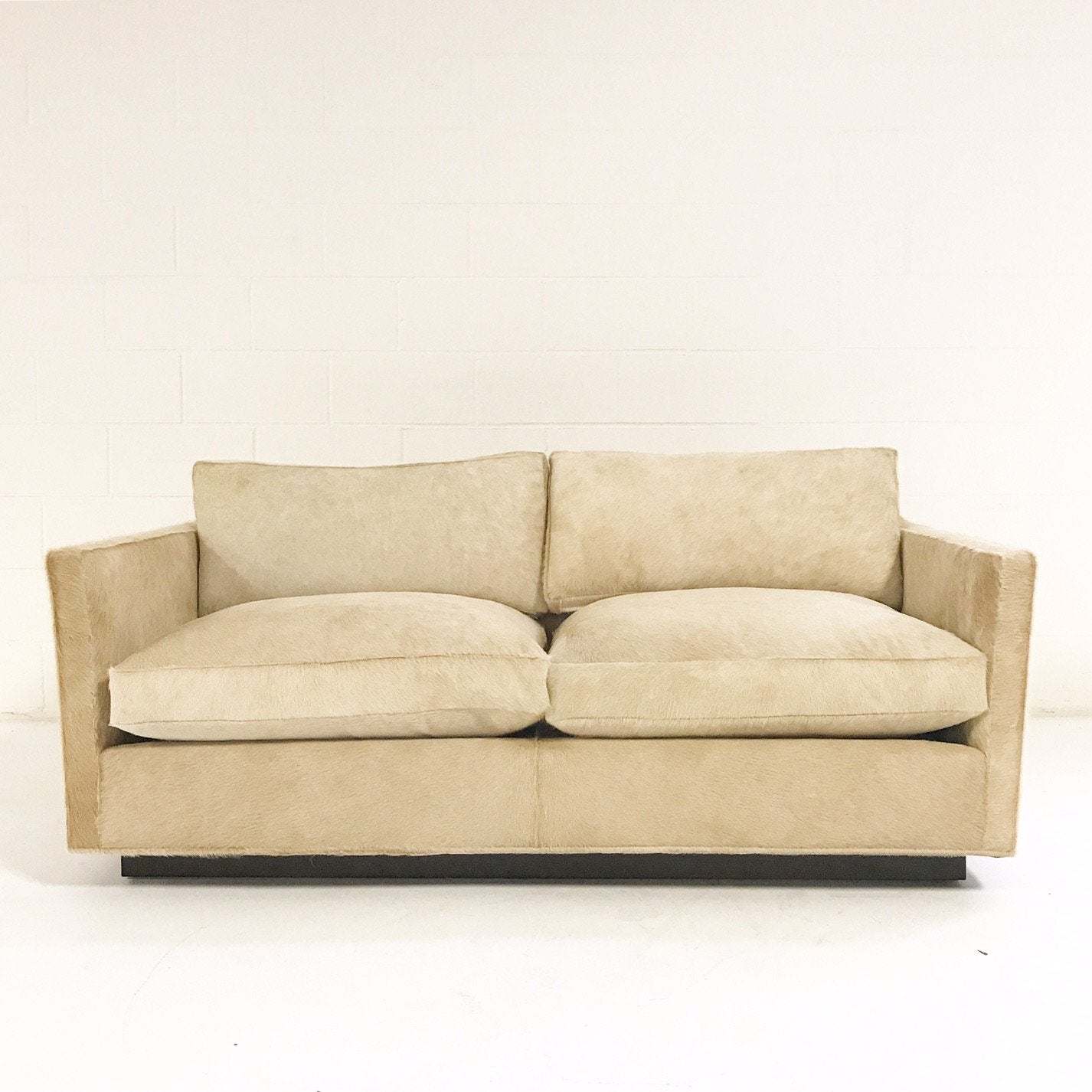 Milo Baughman for Thayer Coggin Loveseat Sofa in Brazilian Cowhide