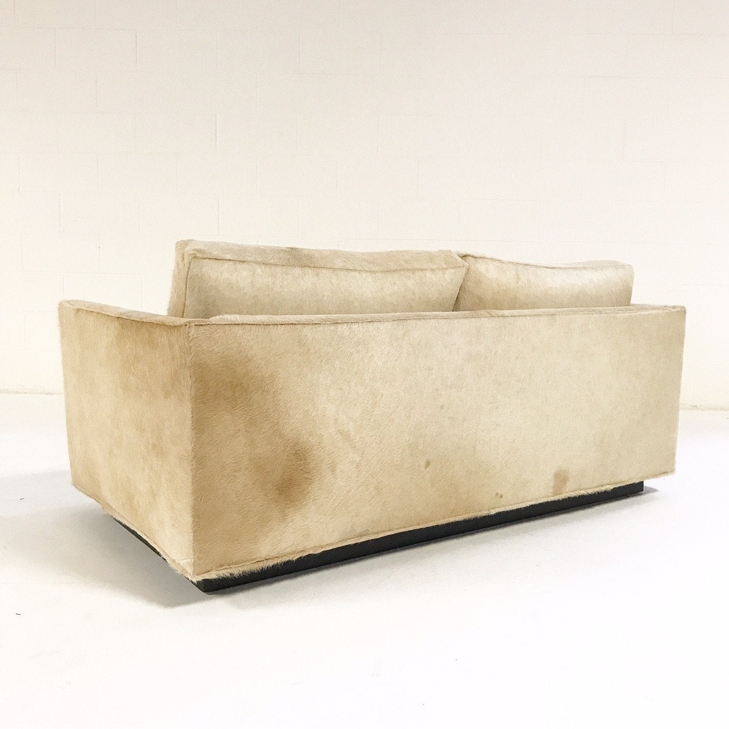 Milo Baughman for Thayer Coggin Loveseat Sofa in Brazilian Cowhide