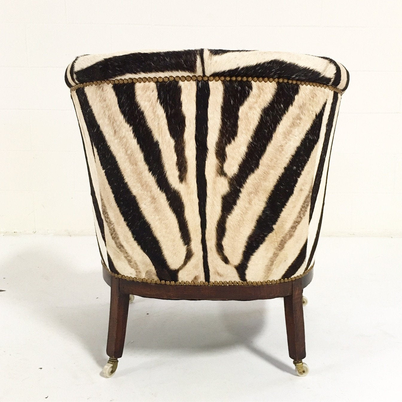 1930s Barrel Chair in Zebra Hide