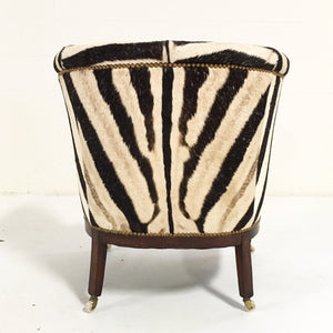 1930s Barrel Chair in Zebra Hide