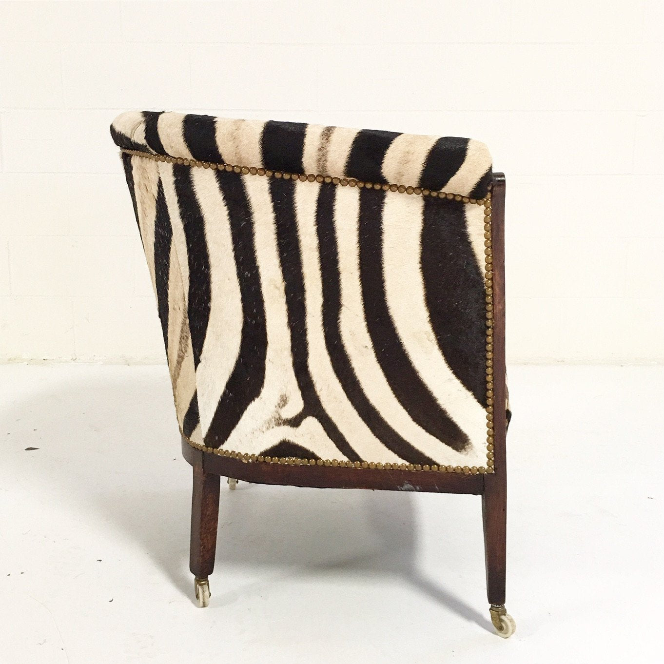 1930s Barrel Chair in Zebra Hide