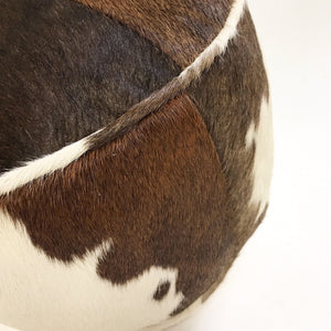 Tri-Color Brazilian Cowhide Pouf Ottoman
