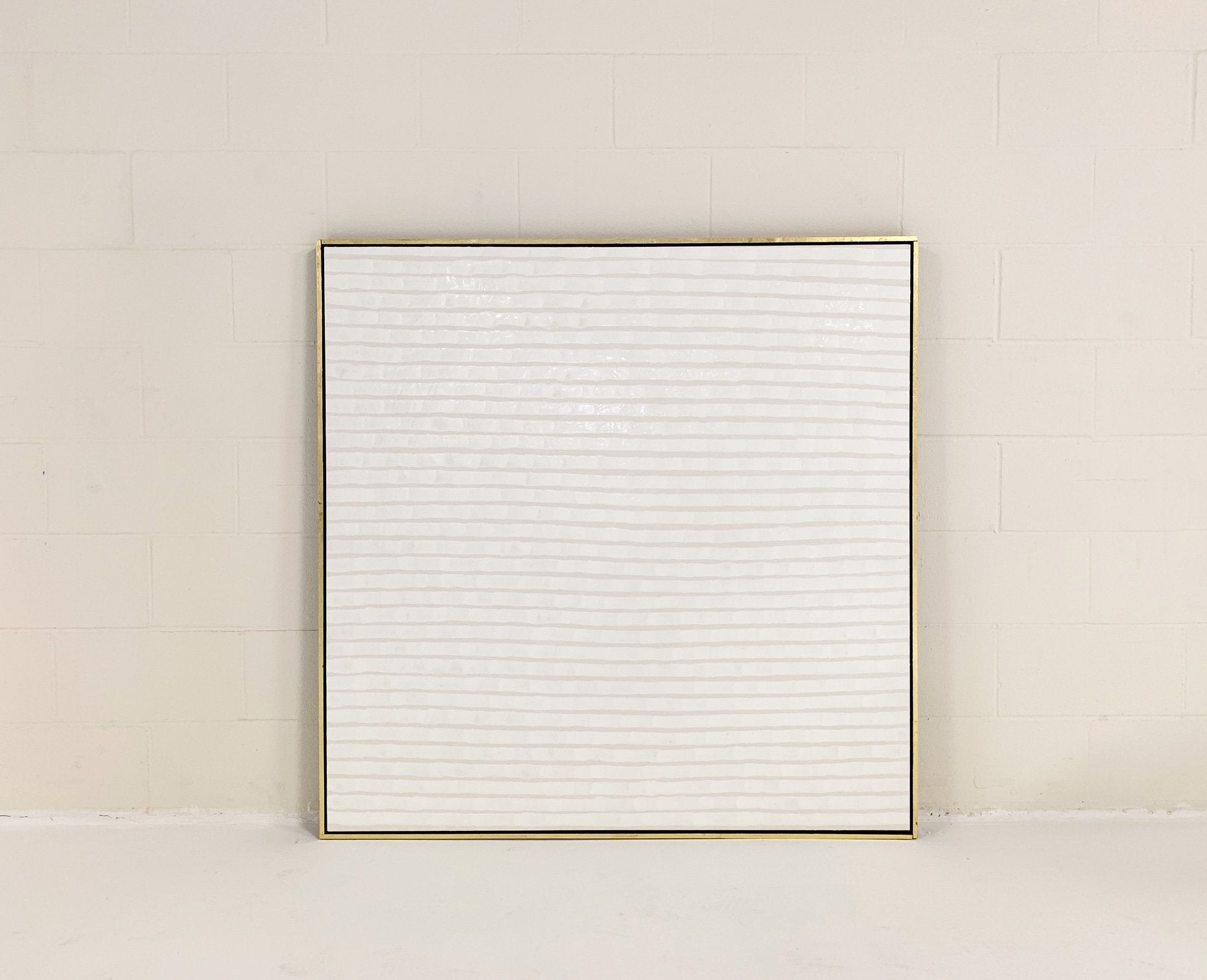 John O'Hara. White Stripes. 49.25x49.25"