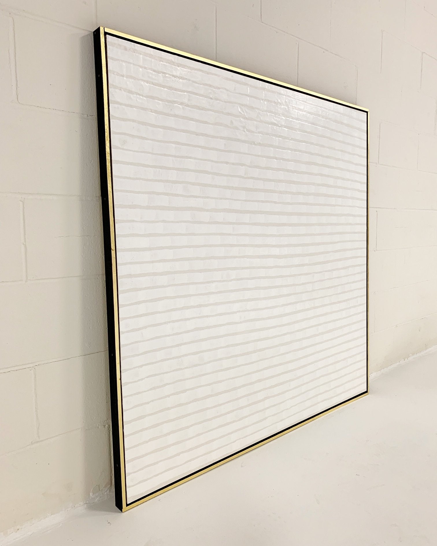 John O'Hara. White Stripes. 49.25x49.25"