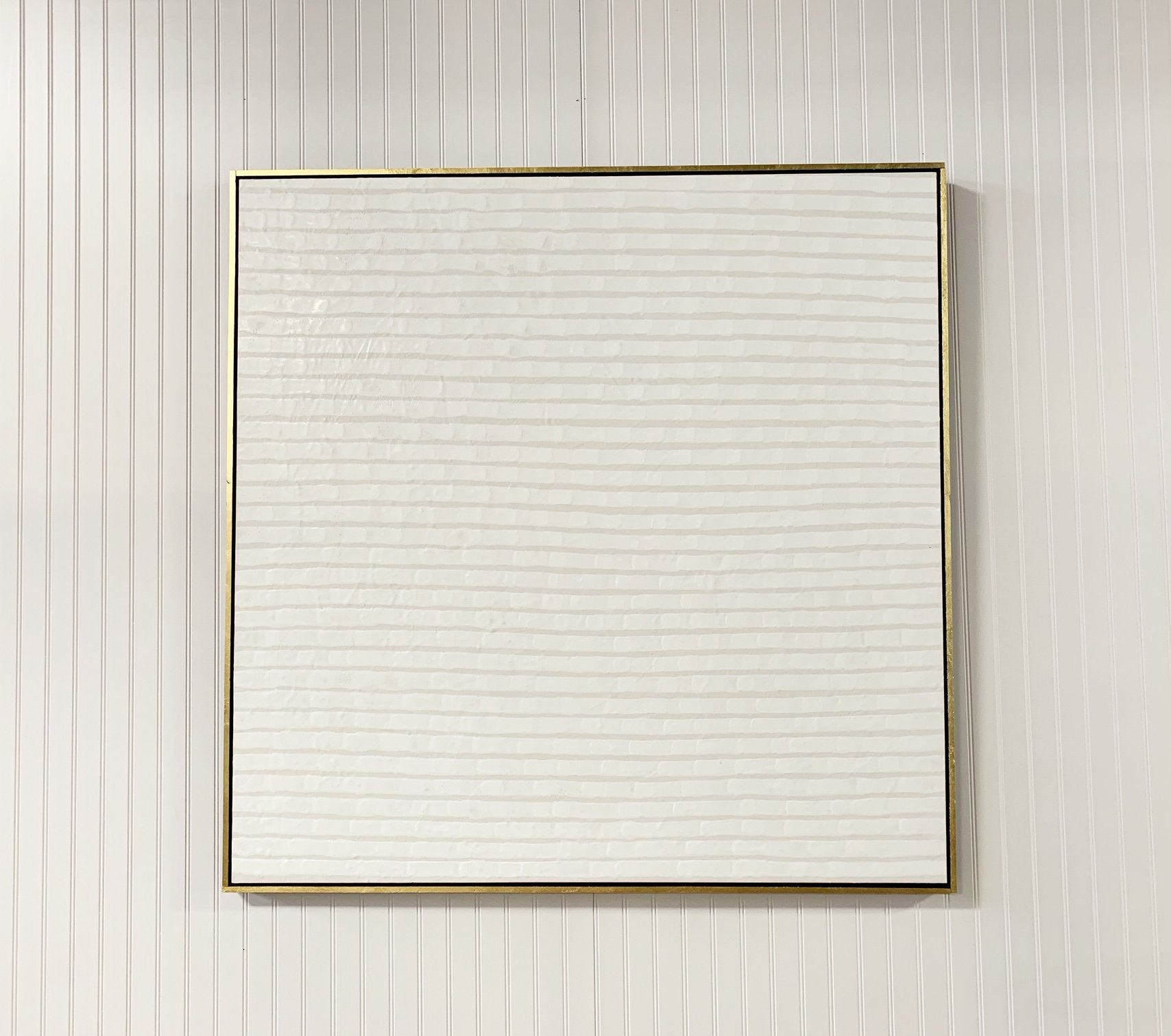 John O'Hara. White Stripes. 49.25x49.25"