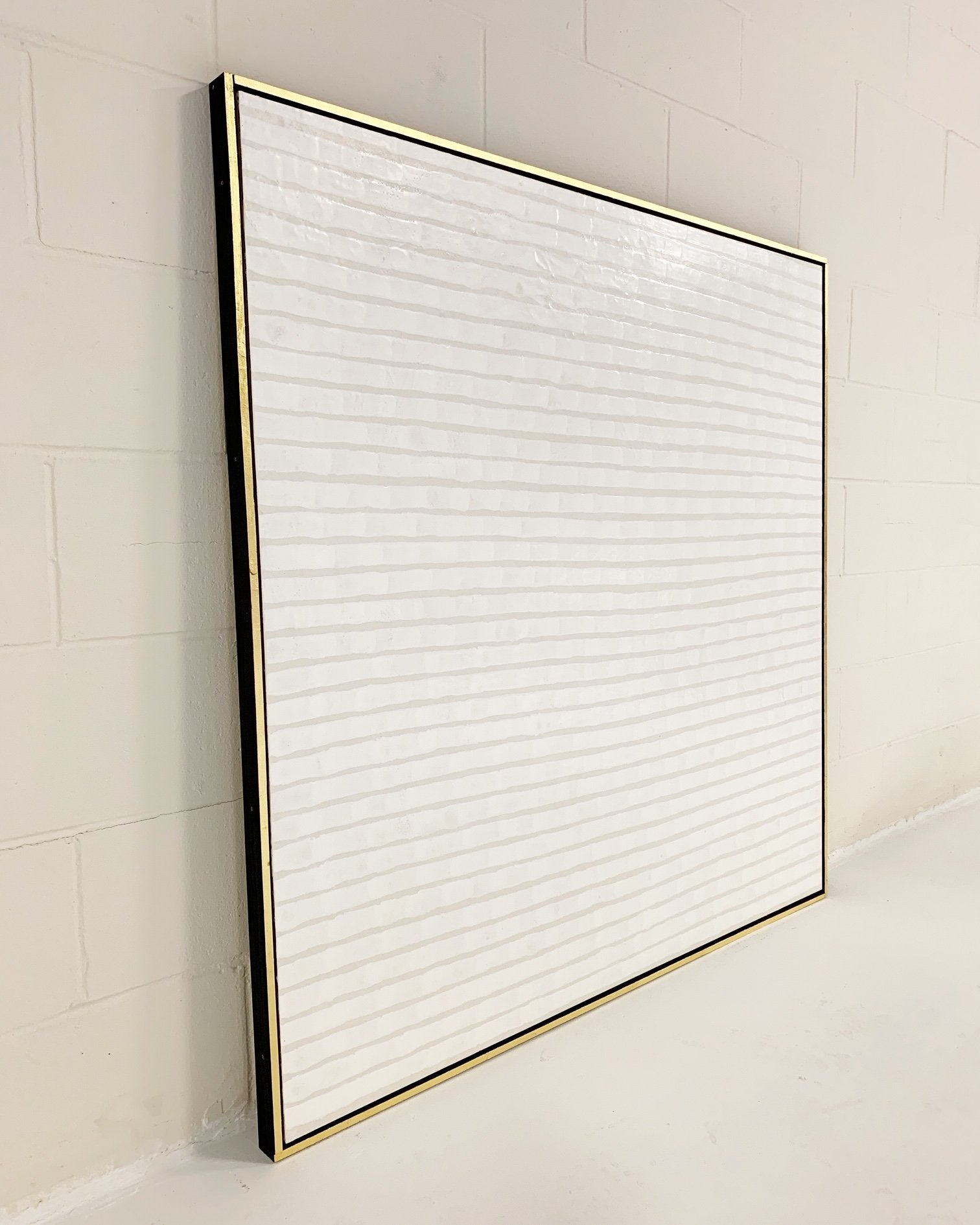 John O'Hara. White Stripes. 49.25x49.25"