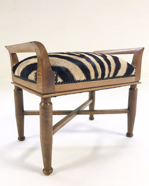 Small Bench in Zebra Hide