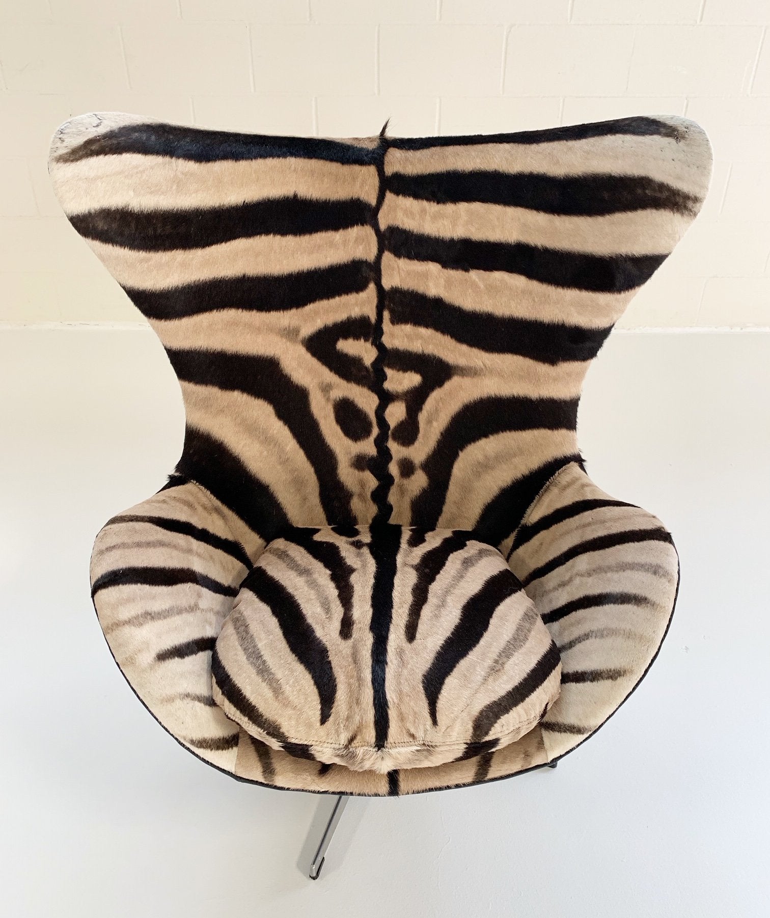 Arne Jacobsen for Fritz Hansen Egg Chair in Zebra Hide and Loro Piana Leather