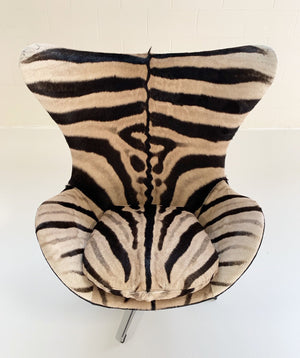 Arne Jacobsen for Fritz Hansen Egg Chair in Zebra Hide and Loro Piana Leather