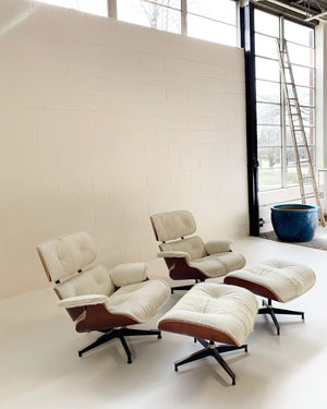 Charles and Ray Eames for Herman Miller 670 Lounge Chairs and 671 Ottomans in Brazilian Cowhide