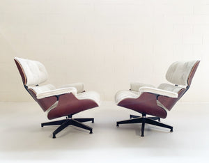 Charles and Ray Eames for Herman Miller 670 Lounge Chairs and 671 Ottomans in Brazilian Cowhide