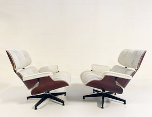 Charles and Ray Eames for Herman Miller 670 Lounge Chairs and 671 Ottomans in Brazilian Cowhide