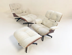 Charles and Ray Eames for Herman Miller 670 Lounge Chairs and 671 Ottomans in Brazilian Cowhide