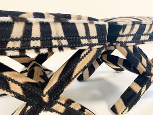 Billy Baldwin Style X Bench Ottomans in Zebra Hide