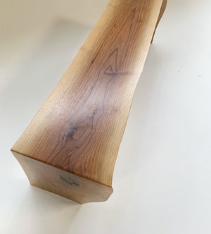 Hugh Acton Free Edge Walnut Bench with Gotland Sheepskin