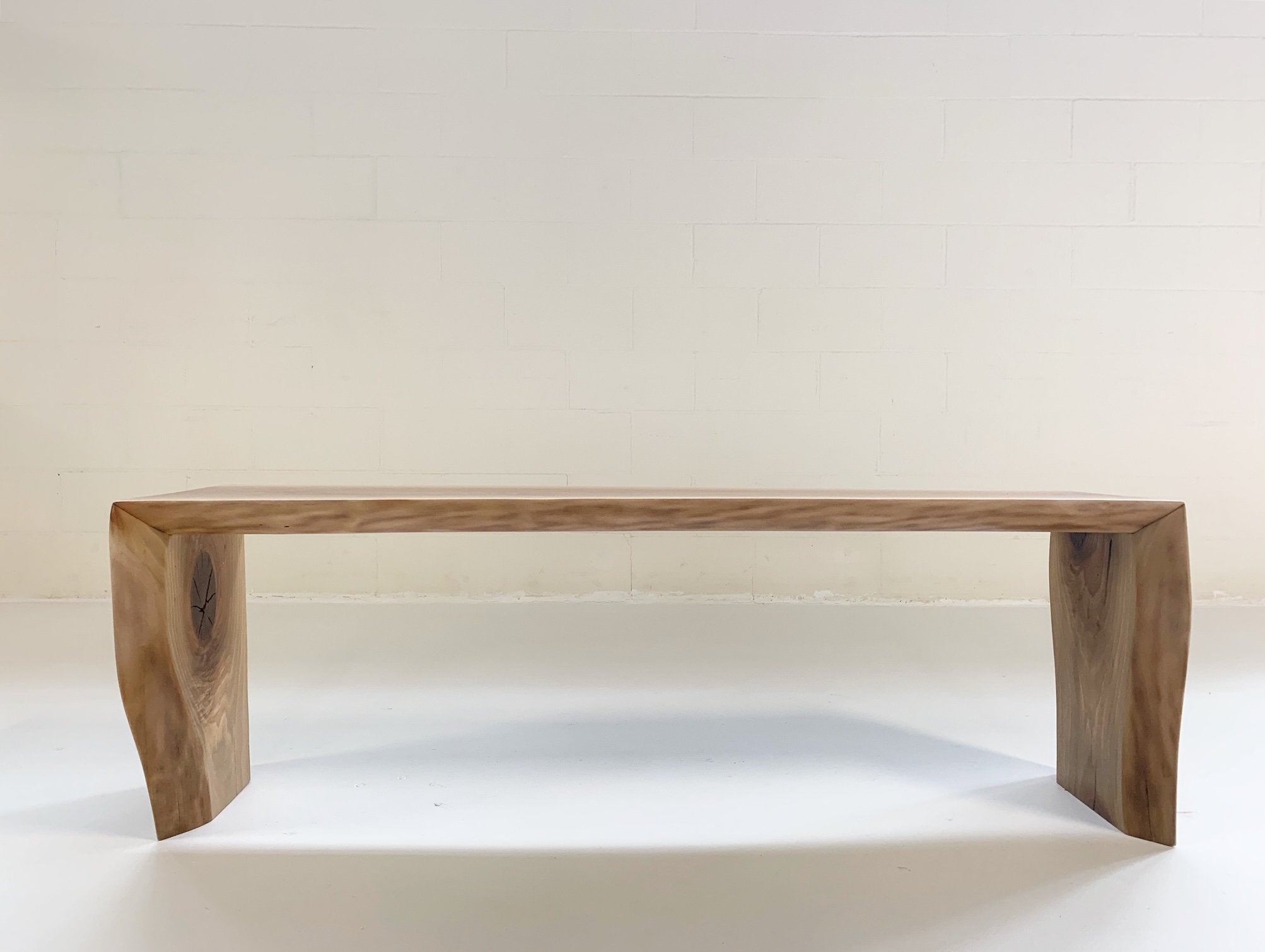 Hugh Acton Free Edge Walnut Bench with Gotland Sheepskin