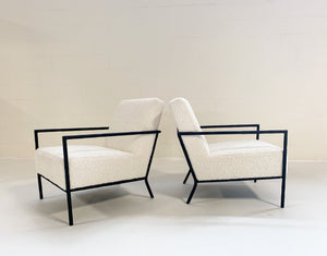 Iron Armchairs in Faux Shearling