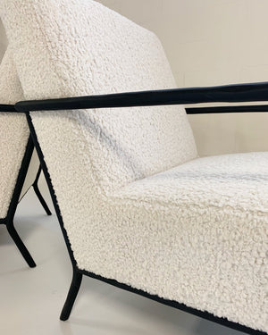 Iron Armchairs in Faux Shearling