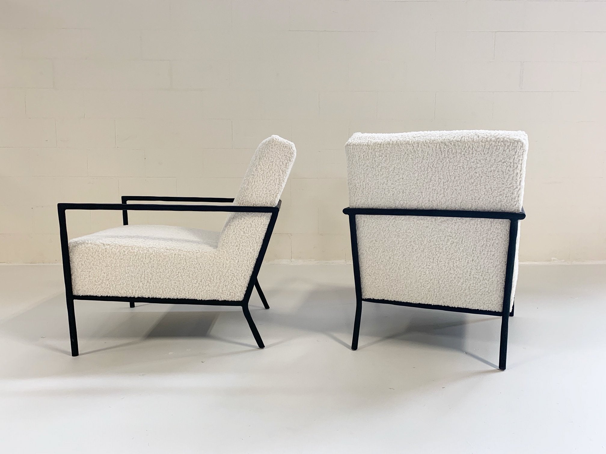 Iron Armchairs in Faux Shearling