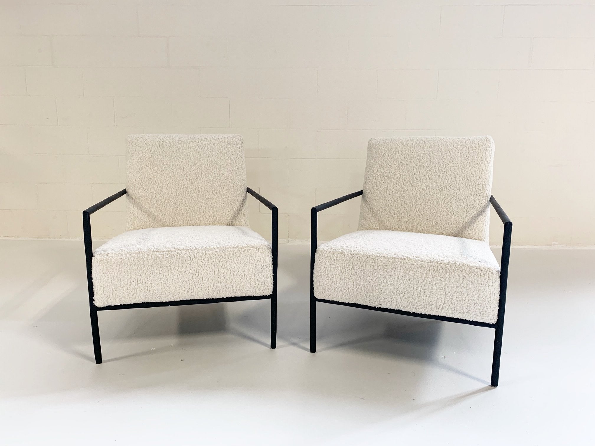 Iron Armchairs in Faux Shearling