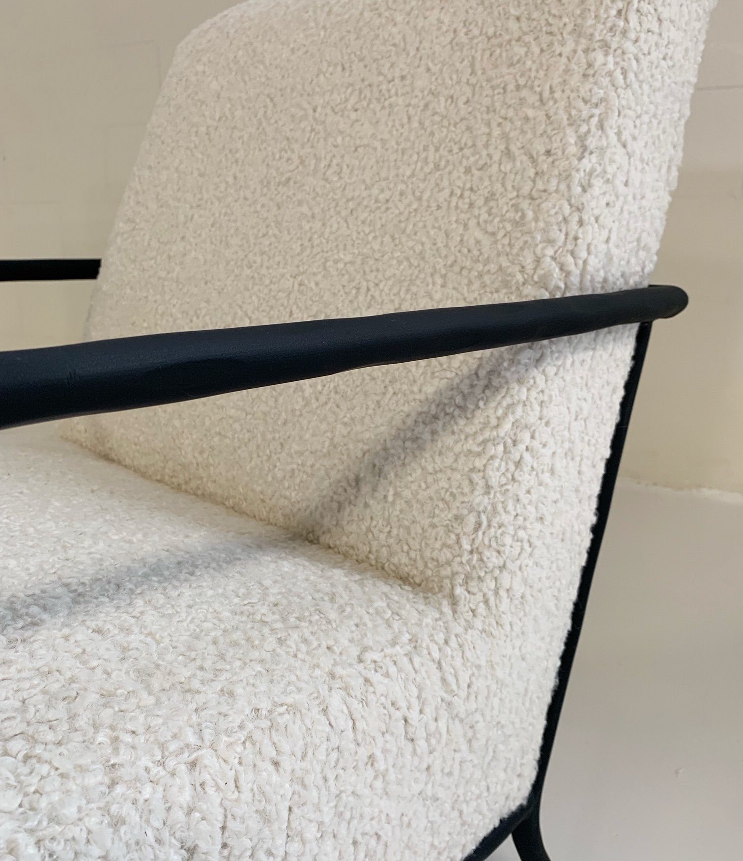 Iron Armchairs in Faux Shearling